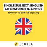 Single Subject English Literature II (L-LIN10) -300 Hours -12 ECTS - 75 Days Long