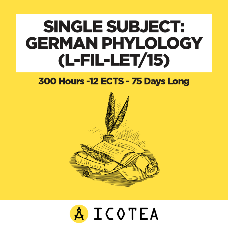 Single Subject German Phylology (L-FIL-LET15) -300 Hours -12 ECTS - 75 Days Long