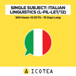 Single Subject Italian Linguistics (L-FIL-LET12) -300 Hours -12 ECTS - 75 Days Long